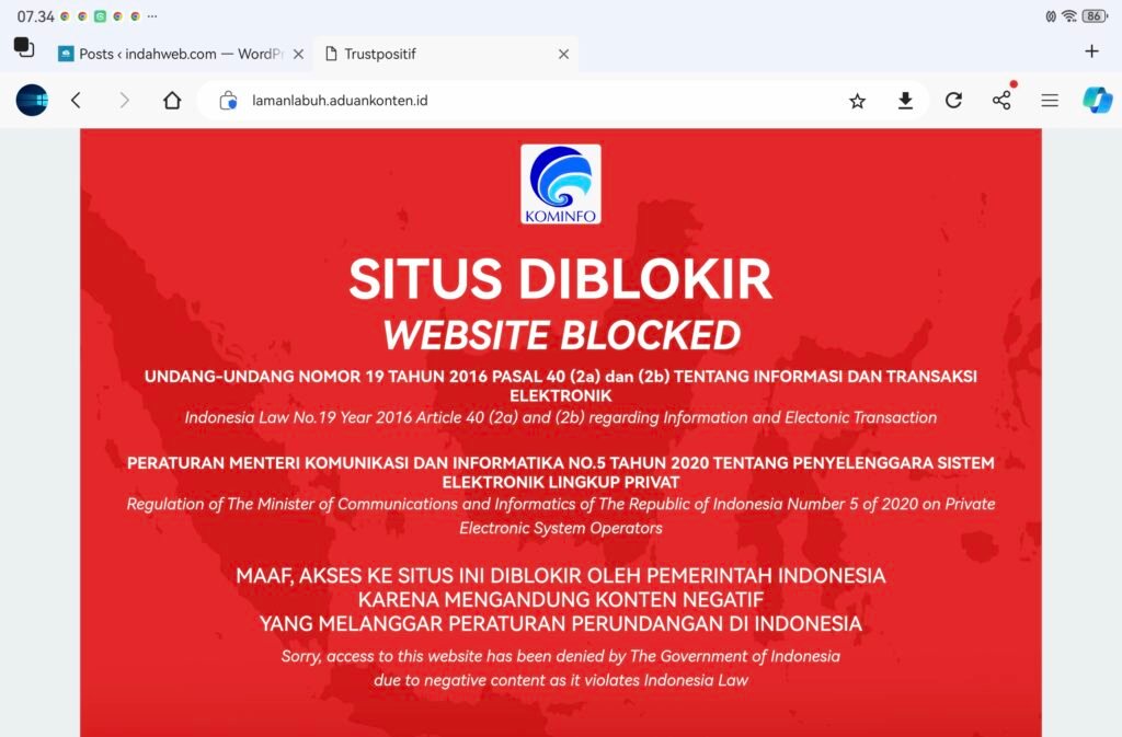 HAti hati website terkena malware judi online bisa diblokir kominfi