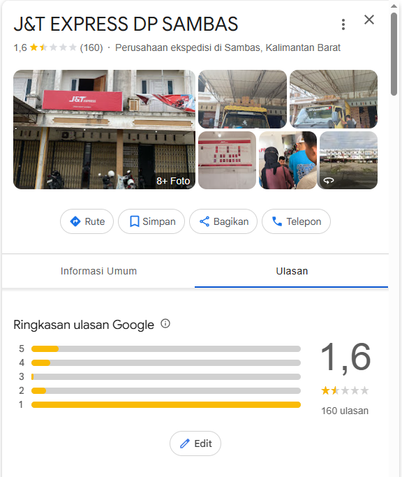 Layanan Pengiriman JNT di Kabupaten Sambas